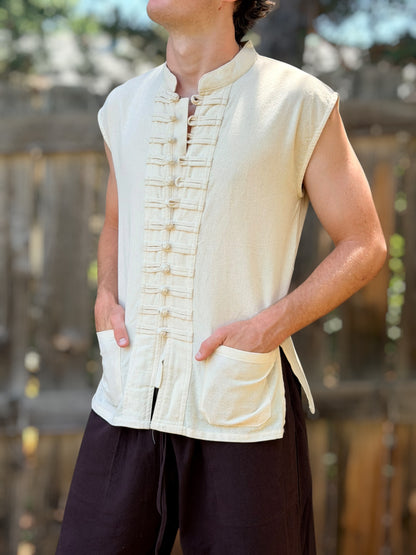 Naval Vest Sleeveless - Cream