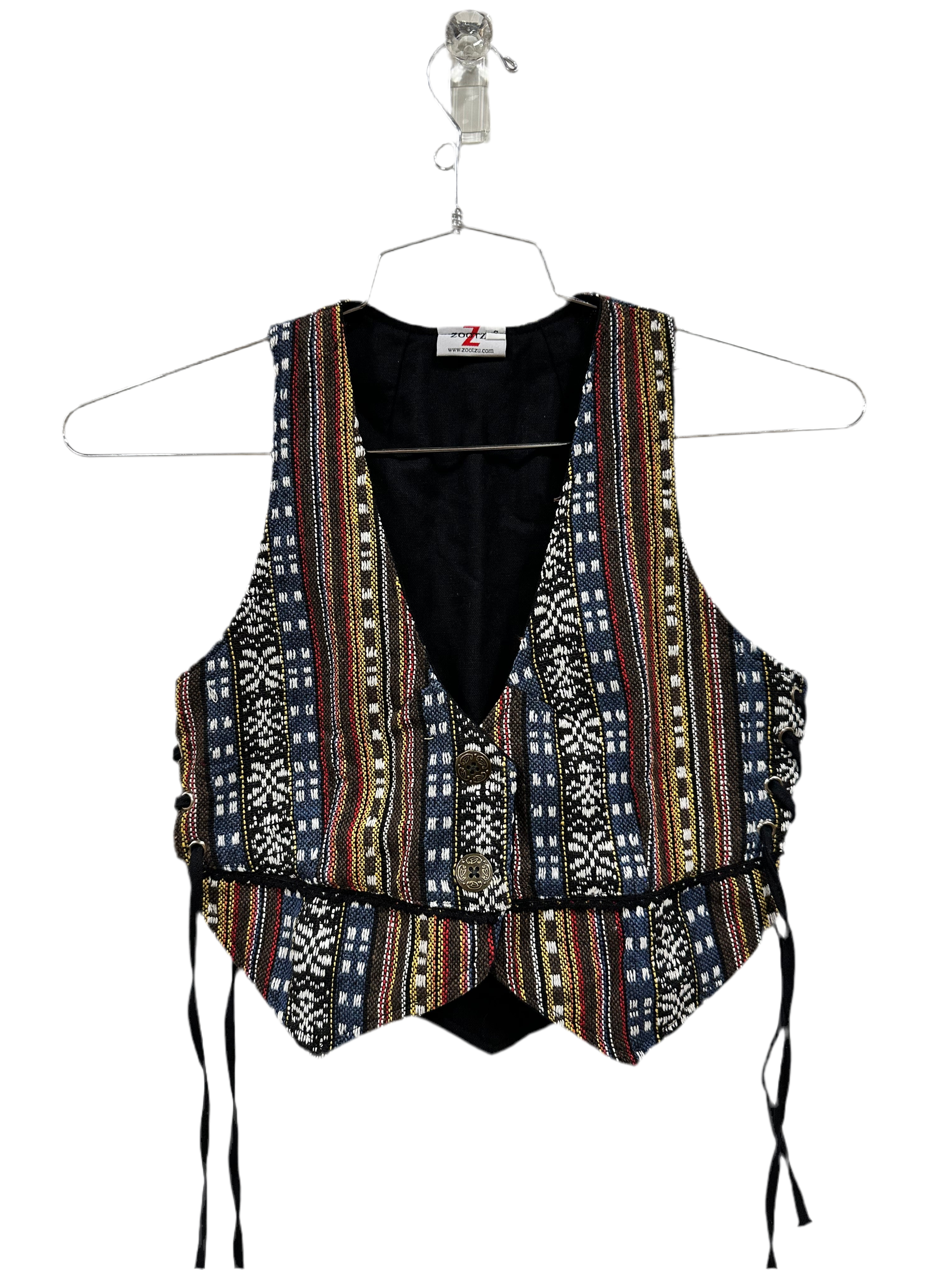 Petal Vest - Blue and Brown