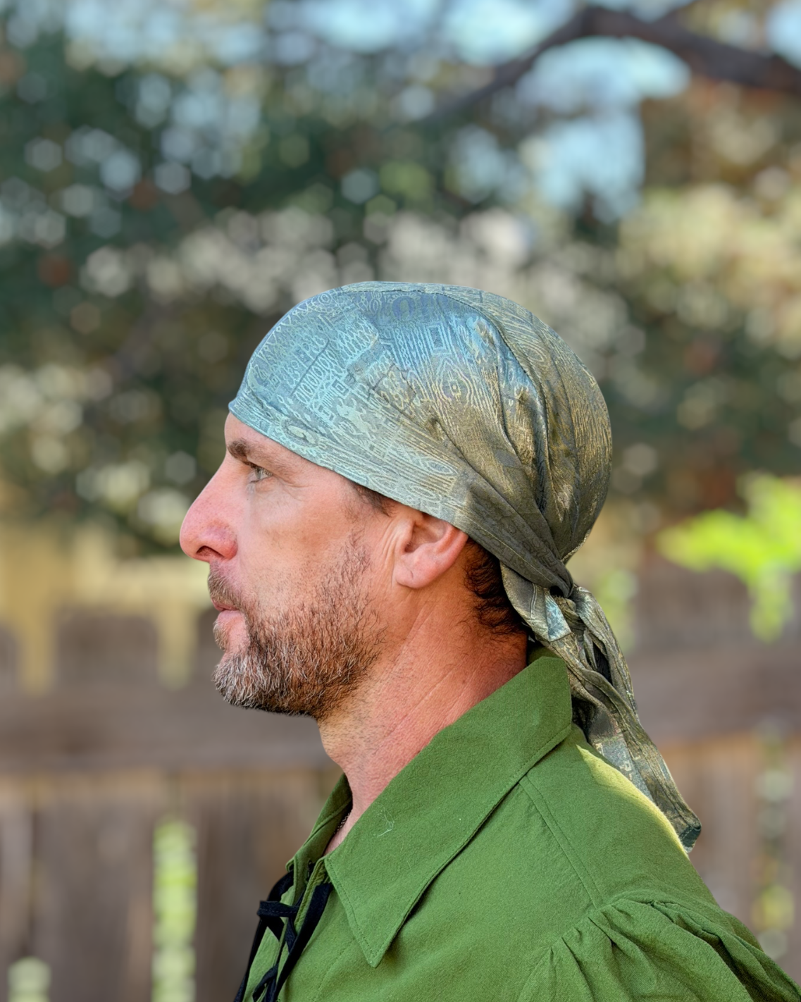 Pirate Bandana Hat Silk - Green