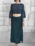 'Wrap Around Skirt' Long Embroidered - Green