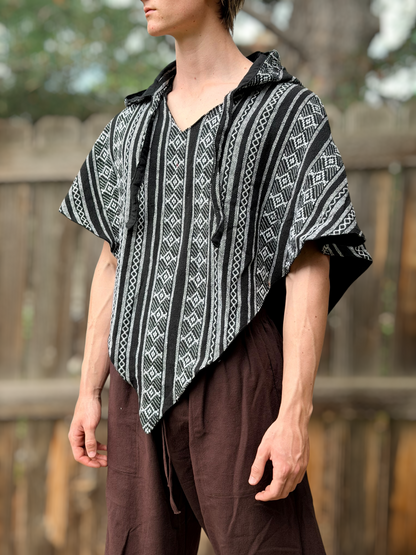 Hooded Cowl - Black/White
