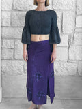 'Wrap Around Skirt' Long Embroidered - Purple