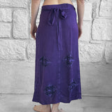 'Wrap Around Skirt' Long Embroidered - Purple