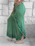 'Split' Indian Stonewashed Rayon Pants - Light Green
