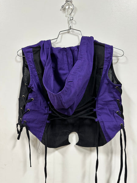 'Sprite Hooded Vest'  - Black/Purple