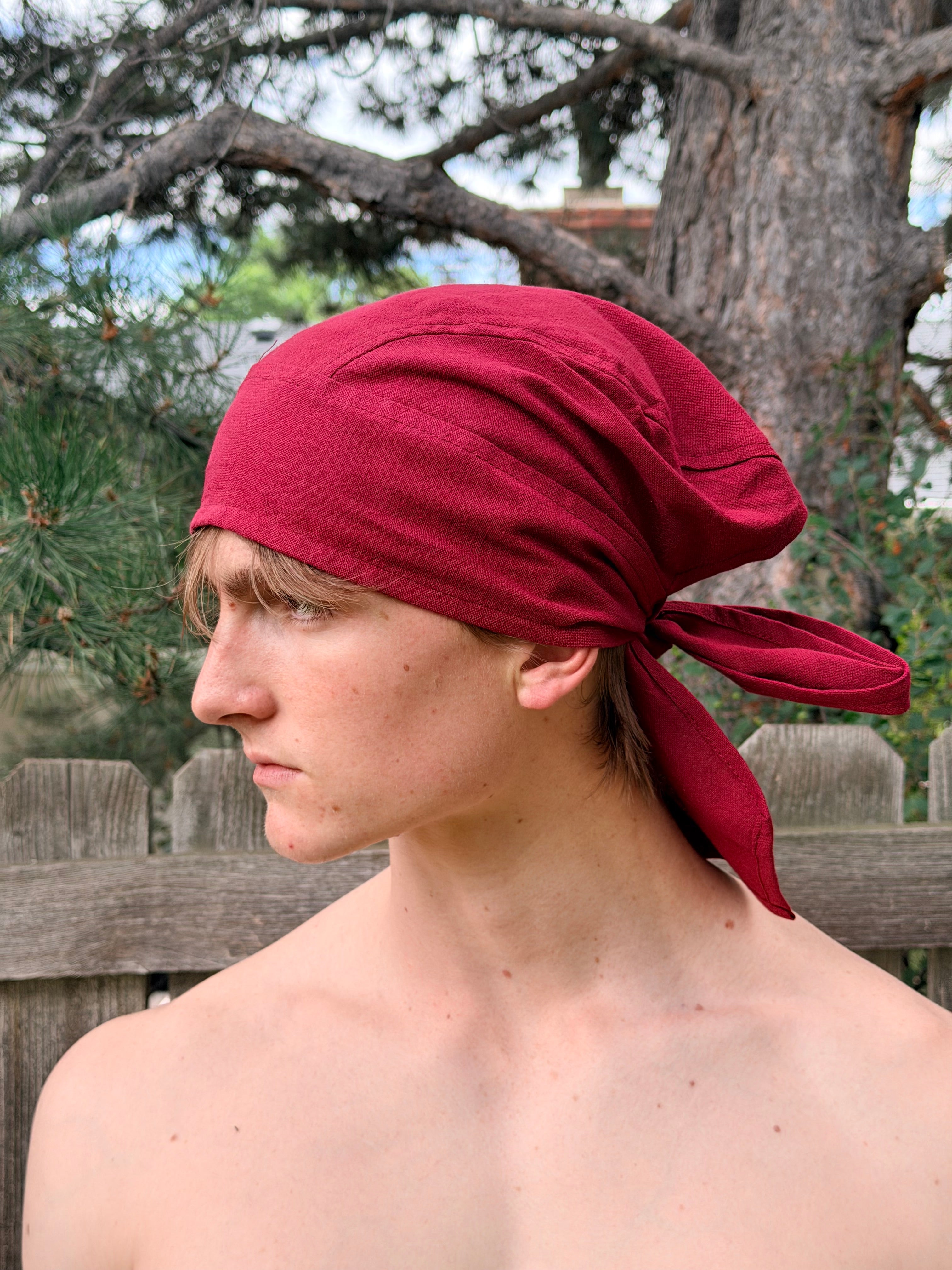 Bandana Hat Cotton - Maroon Red