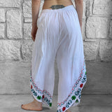 'Split' Indian Rayon Pants - White