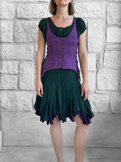Long Petal Vest - Raw Purple