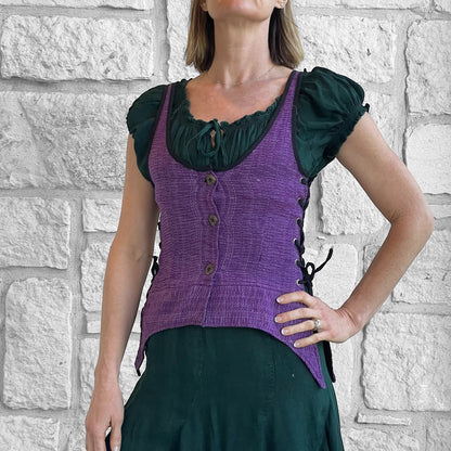 Long Petal Vest - Raw Purple