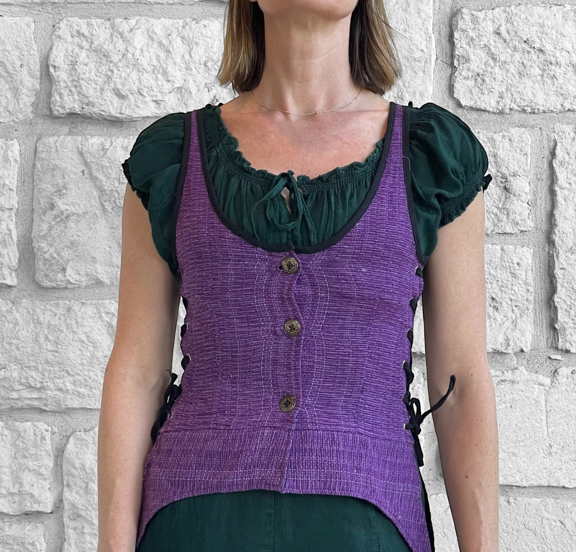 Long Petal Vest - Raw Purple