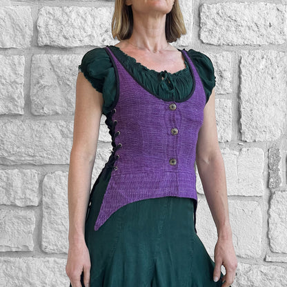 Long Petal Vest - Raw Purple