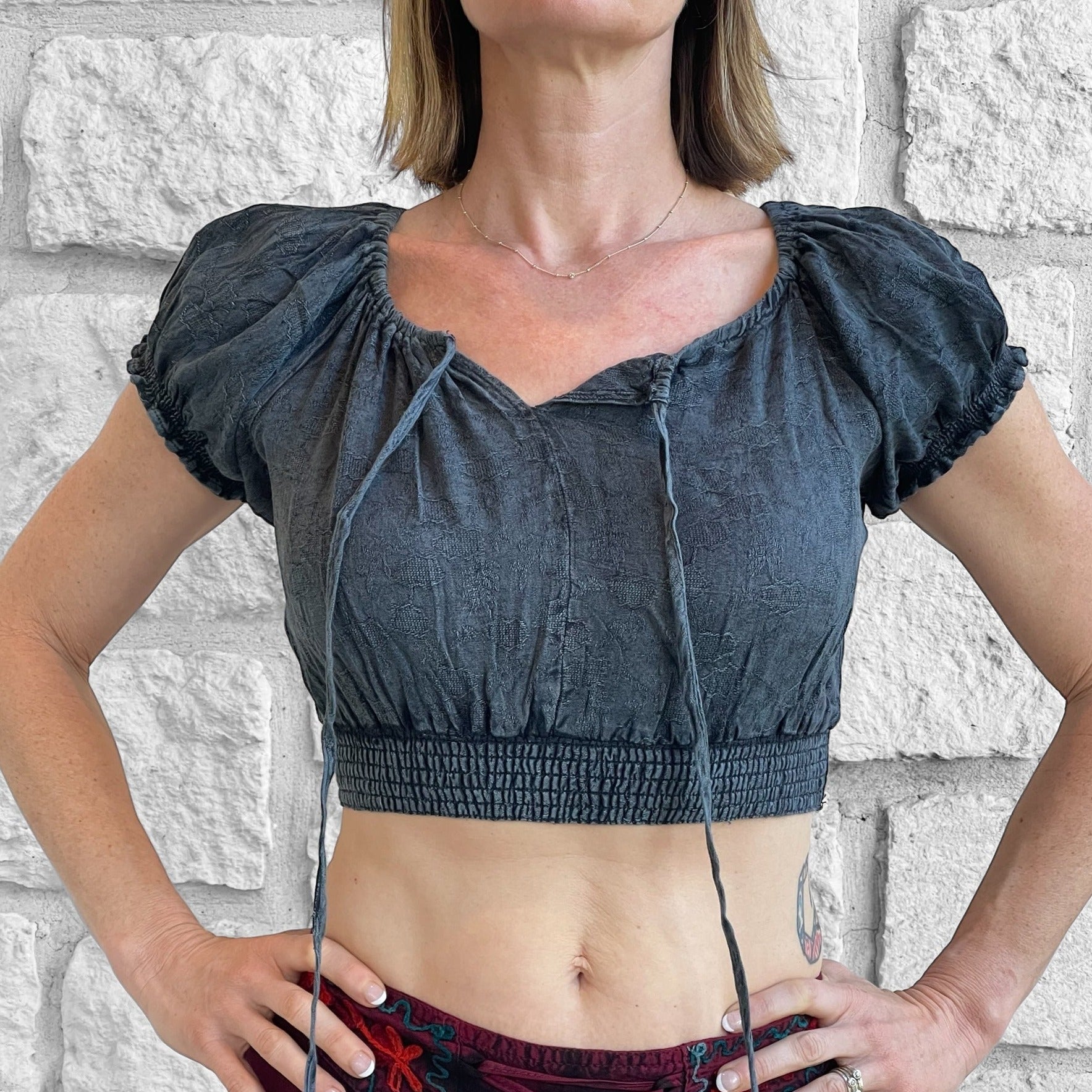 Crop Top - Stone Grey