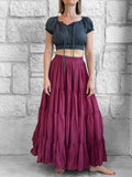 Maxi Tiered skirt - Burgundy Red