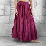 Maxi Tiered skirt - Burgundy Red