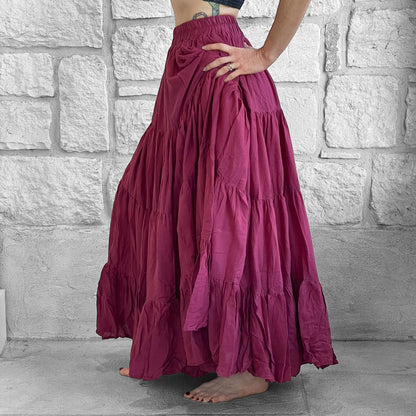 Maxi Tiered Skirt - Red