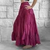 Maxi Tiered skirt - Burgundy Red