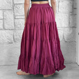 Maxi Tiered skirt - Burgundy Red
