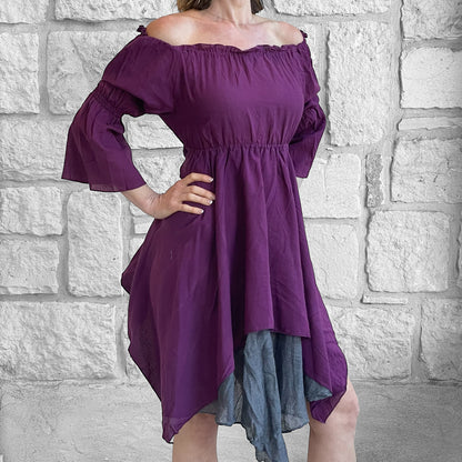 Bell Sleeve Dress - Purple