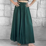 'Sadie' Long Flowing Skirt - Rayon Green