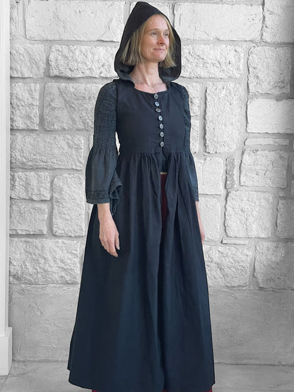 Womens Duster - Black/Grey