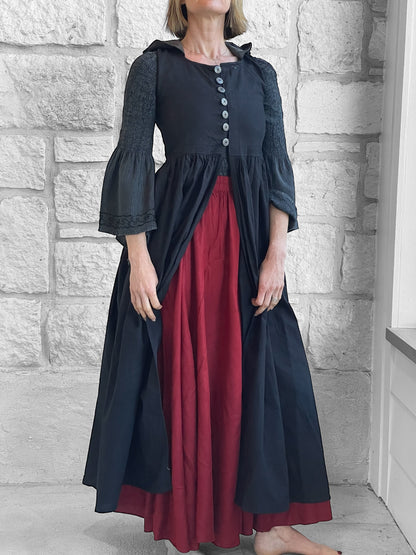Womens Duster - Black/Grey