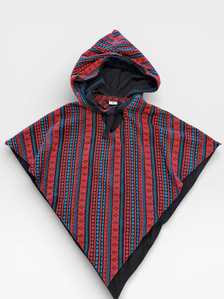 Hooded Cowl - Blk/Blue/Red