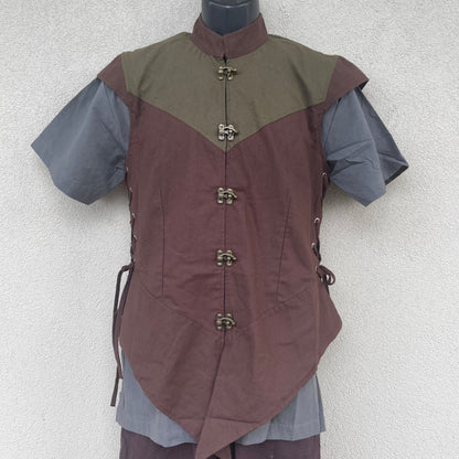 Doublet Vest  - Brown/Green