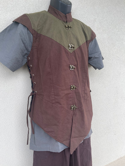 Doublet Vest  - Brown/Green