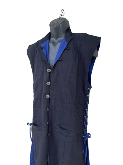 Medieval Duster - Black/Blue