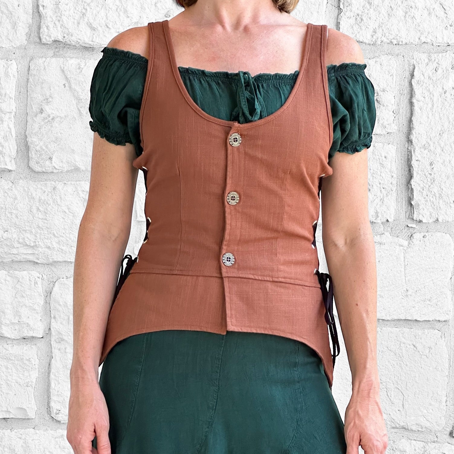Long Petal Vest - Brown