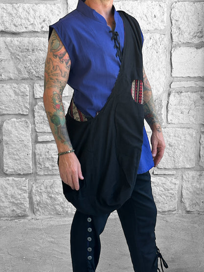 Monk Bag - Tan/Black/Red