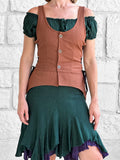 'Long Petal Vest' Viking Bodice - Brown