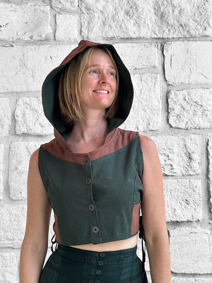Sprite Vest - Green/Brown