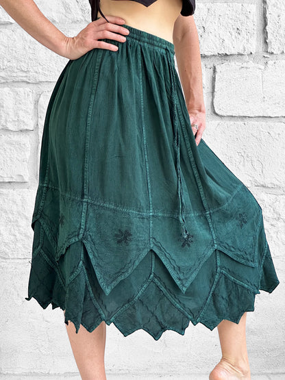 Snowflake Skirt - Stone Dark Green