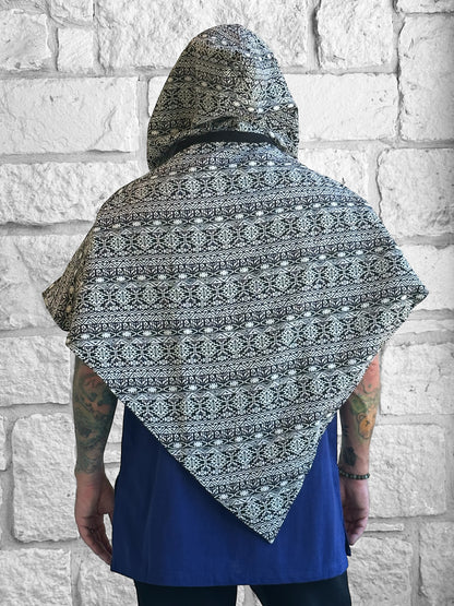 Hooded Cowl - Black/White