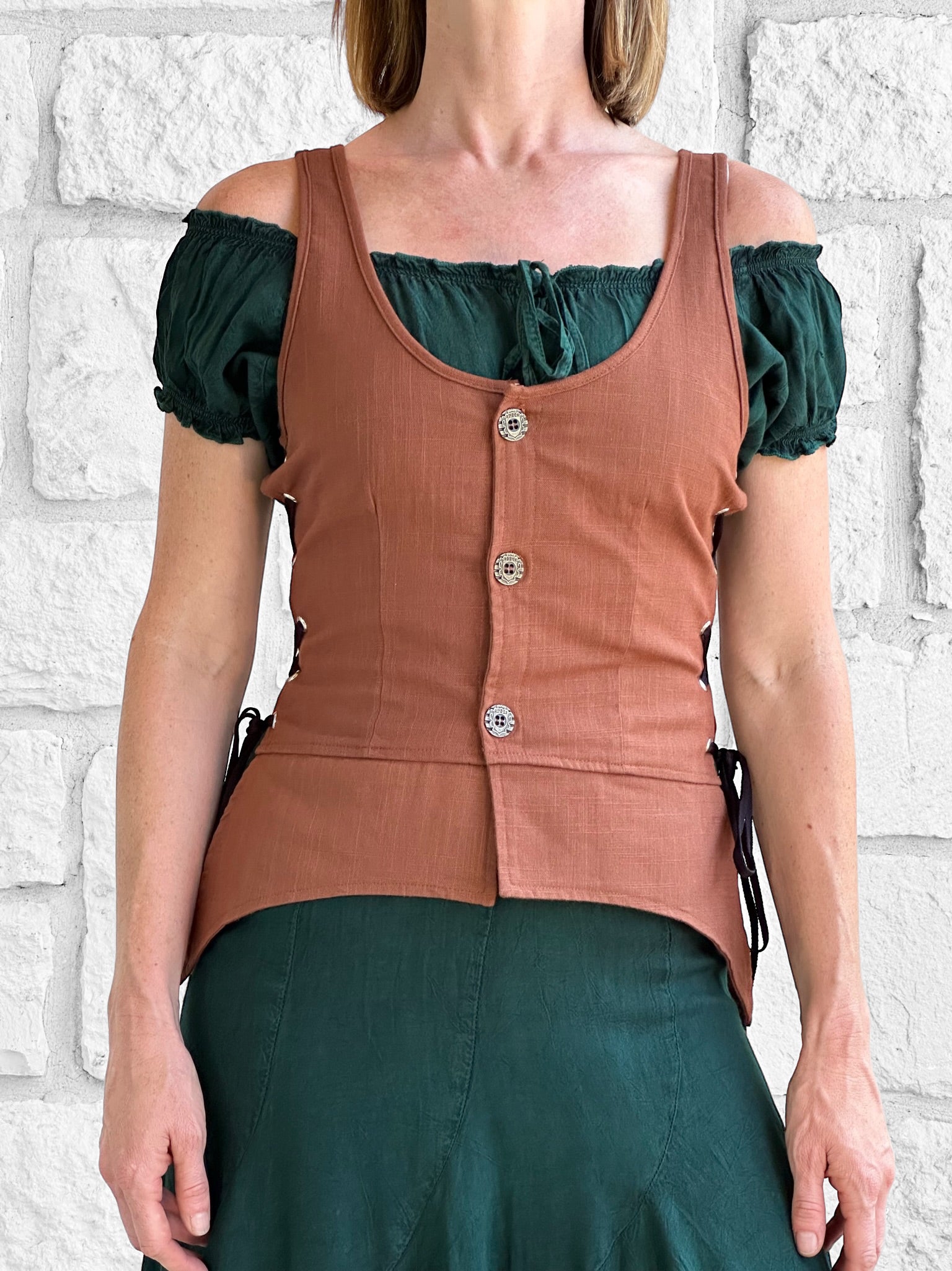 Long Petal Vest - Brown