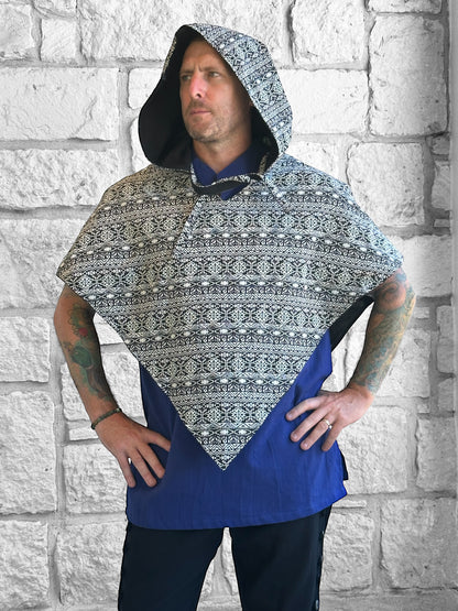 Hooded Cowl - Black/White