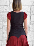 'Long Petal Vest' Viking Bodice - Cotton Black