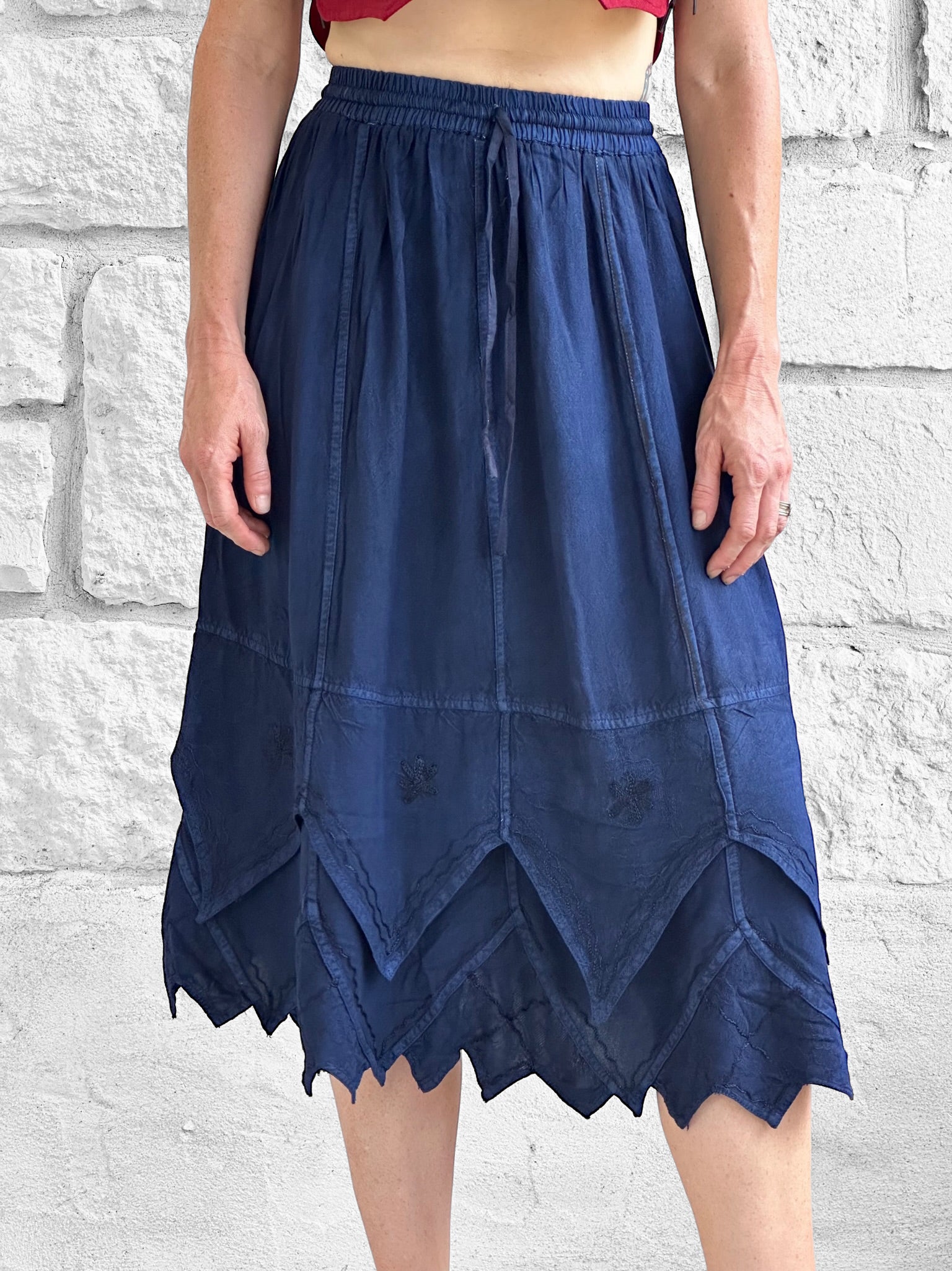 Snowflake Skirt - Stone Dark Blue