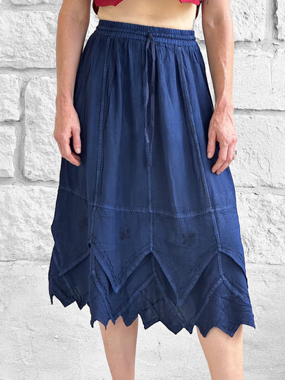 Snowflake Skirt - Stone Dark Blue