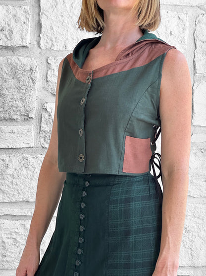 Sprite Vest - Green/Brown