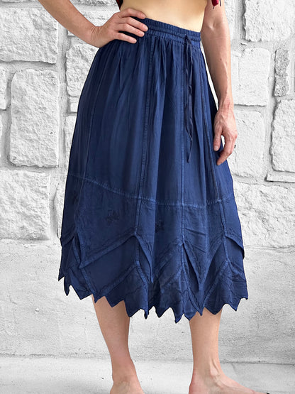 Snowflake Skirt - Stone Dark Blue