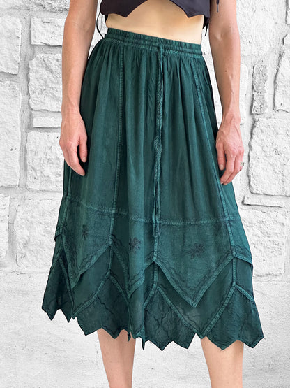 Snowflake Skirt - Stone Dark Green
