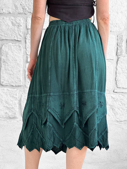 Snowflake Skirt - Stone Dark Green