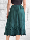 'Snowflake Skirt' - Stone Dark Green