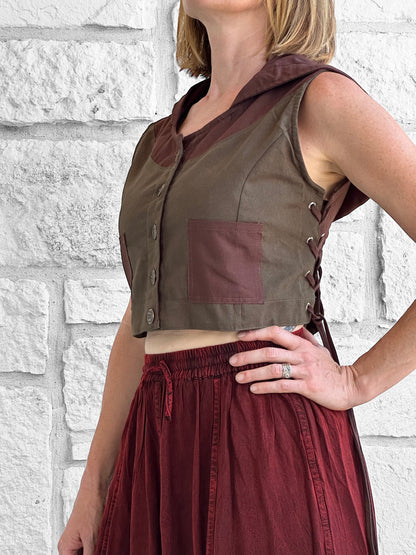 Sprite Vest - Fern Green/Brown