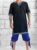 'Moonlight' Short Sleeves Viking Tunic - Black