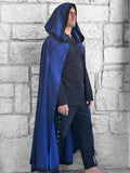 'Hooded Cloak' - Dark Blue/Black Trim