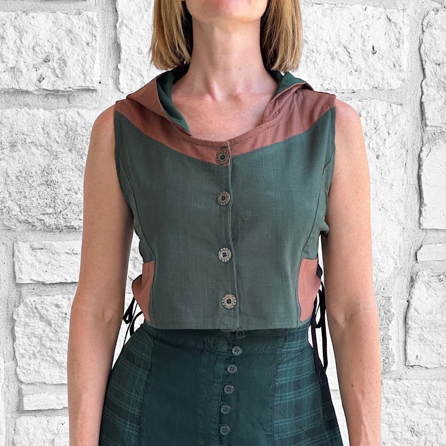 Sprite Vest - Green/Brown
