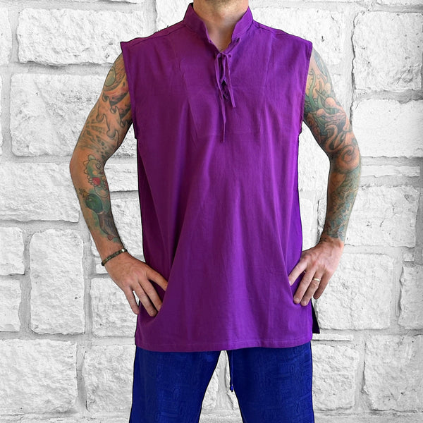 'Rogue' Medieval Sleeveless Shirt - Purple